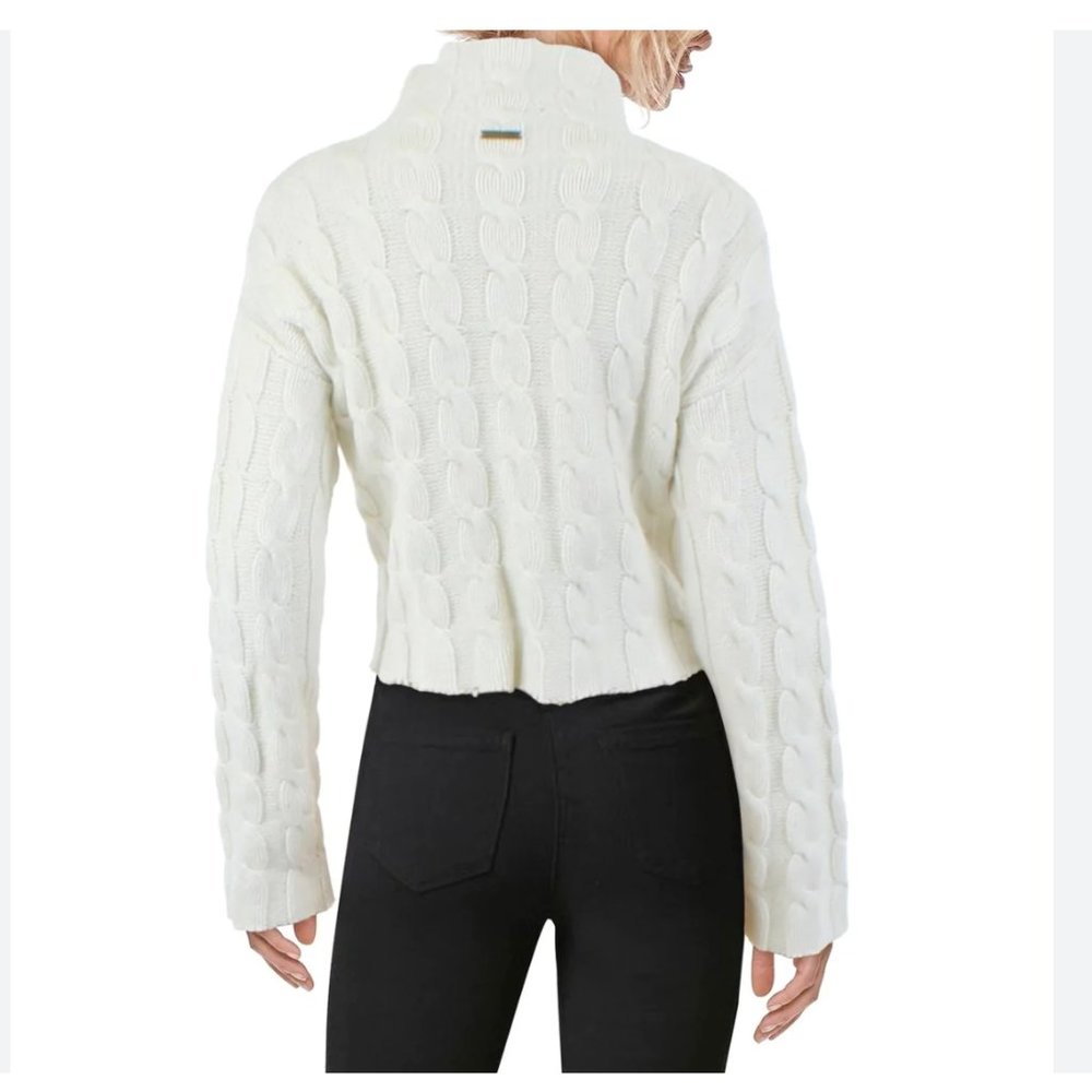 MICHAEL Michael Kors cropped cable knit cream mock neck sweater size S